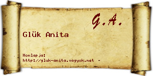 Glük Anita névjegykártya